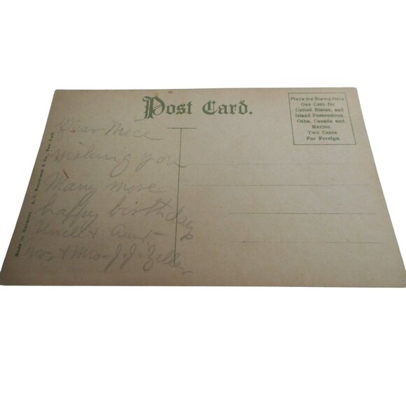 Vtg Postcard 1900s unposted Mineral Springs Park, Reading PA bridge people - Picture 2 of 2